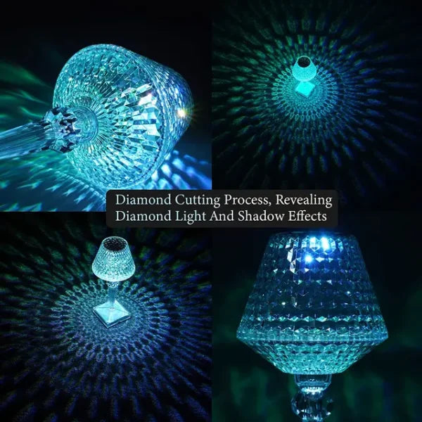 Rise Diamond Table Touch Lamp Crystal Usb Chargeable