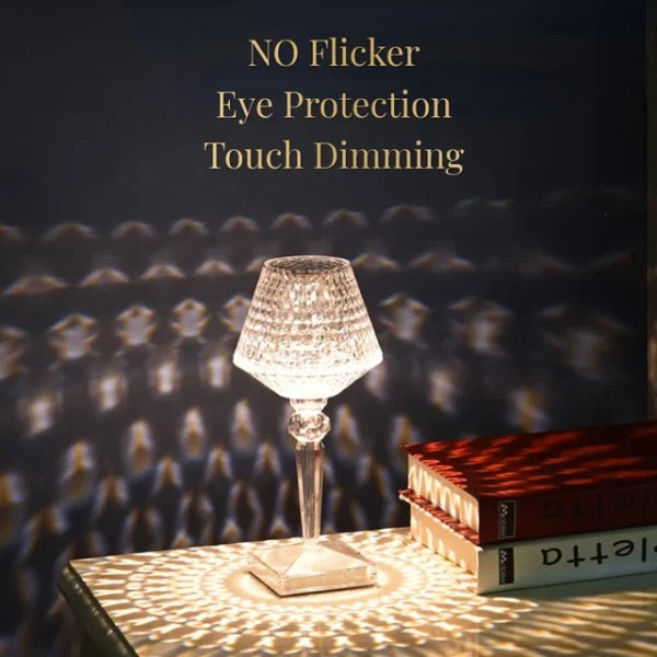 Rise Diamond Table Touch Lamp Crystal Usb Chargeable