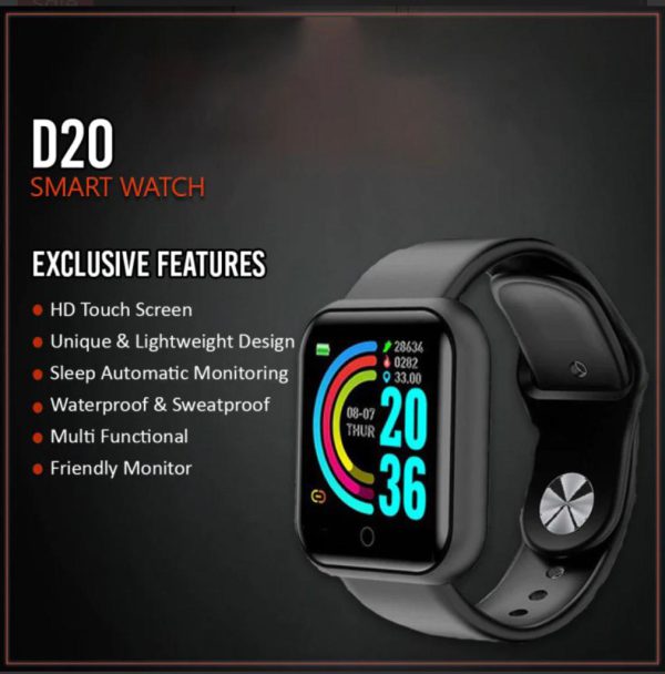 D20 Ultra Smart Watch Heart Rate Blood Pressure Oxygen Reloj Intelligent Smart Bracelet(random Color)