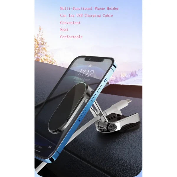 Folding Car Mobile Phone Bracket Base Strong Magnetic Suction 360 Degree Rotating Adjustable Height Air Outlet Navigation Holder