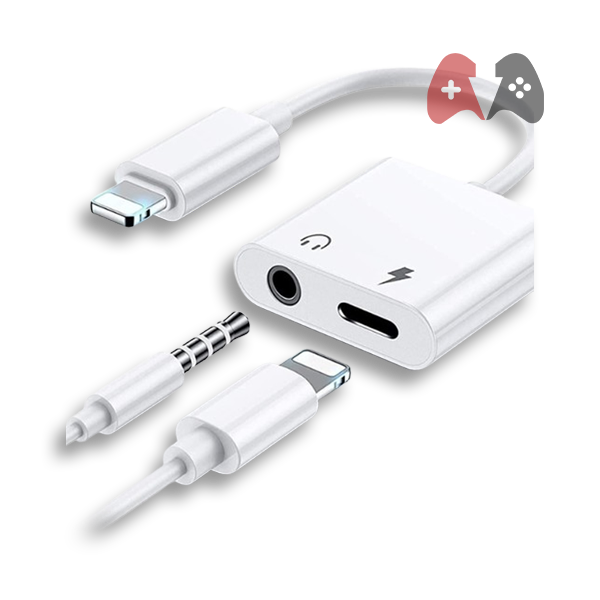 2-in-1 Dual Lightning Headphone Adapter Cable, Lightning 3.5mm ,headphone Jack Adapter,