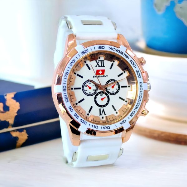 Latest Design Sports Rubber Straps Analog For Men