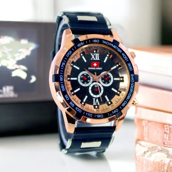 Latest Design Sports Rubber Straps Analog For Men