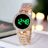 Ladies Led Touch Watch With Rhinestone Bracelet